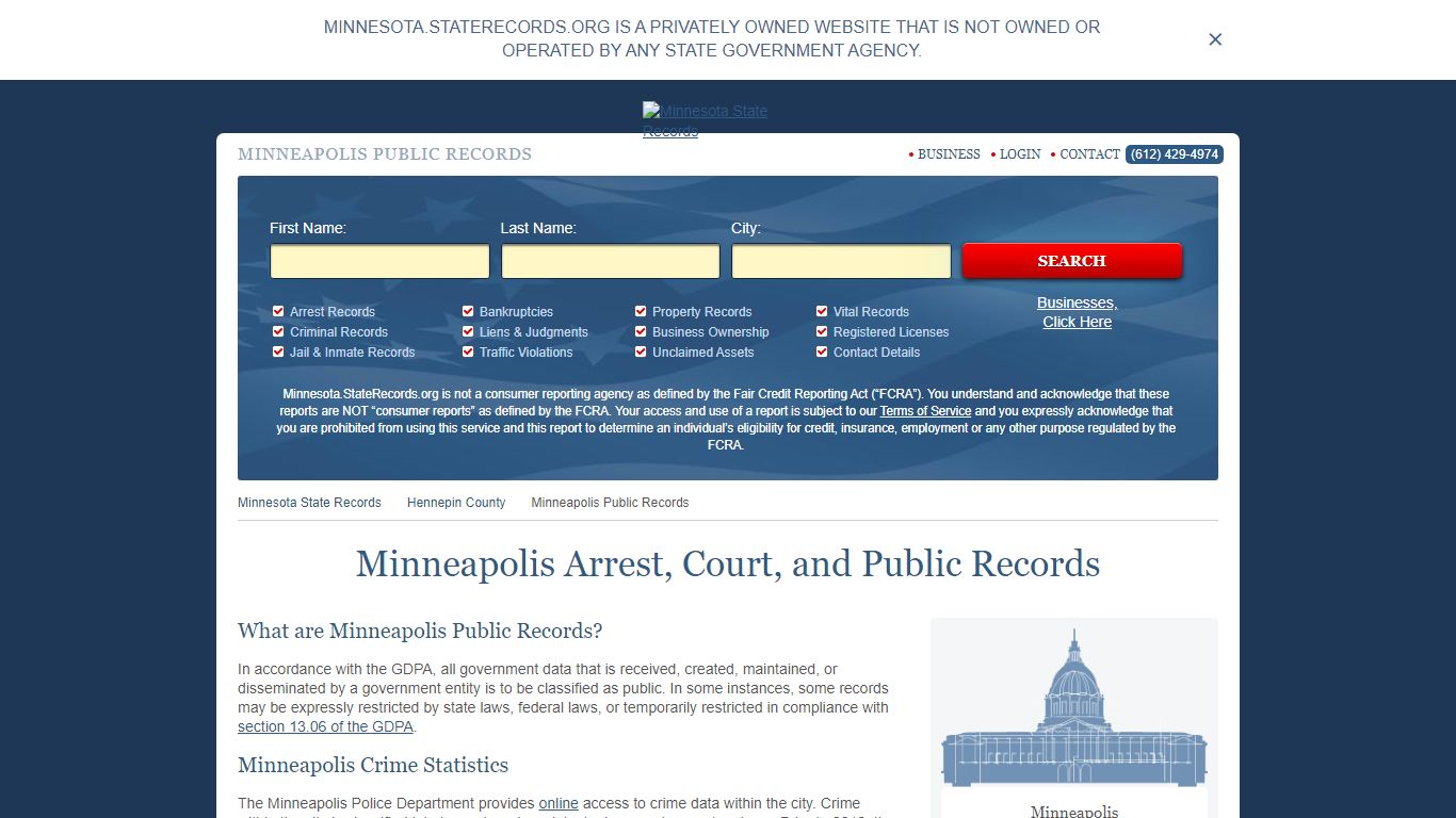 Minneapolis Arrest and Public Records - StateRecords.org