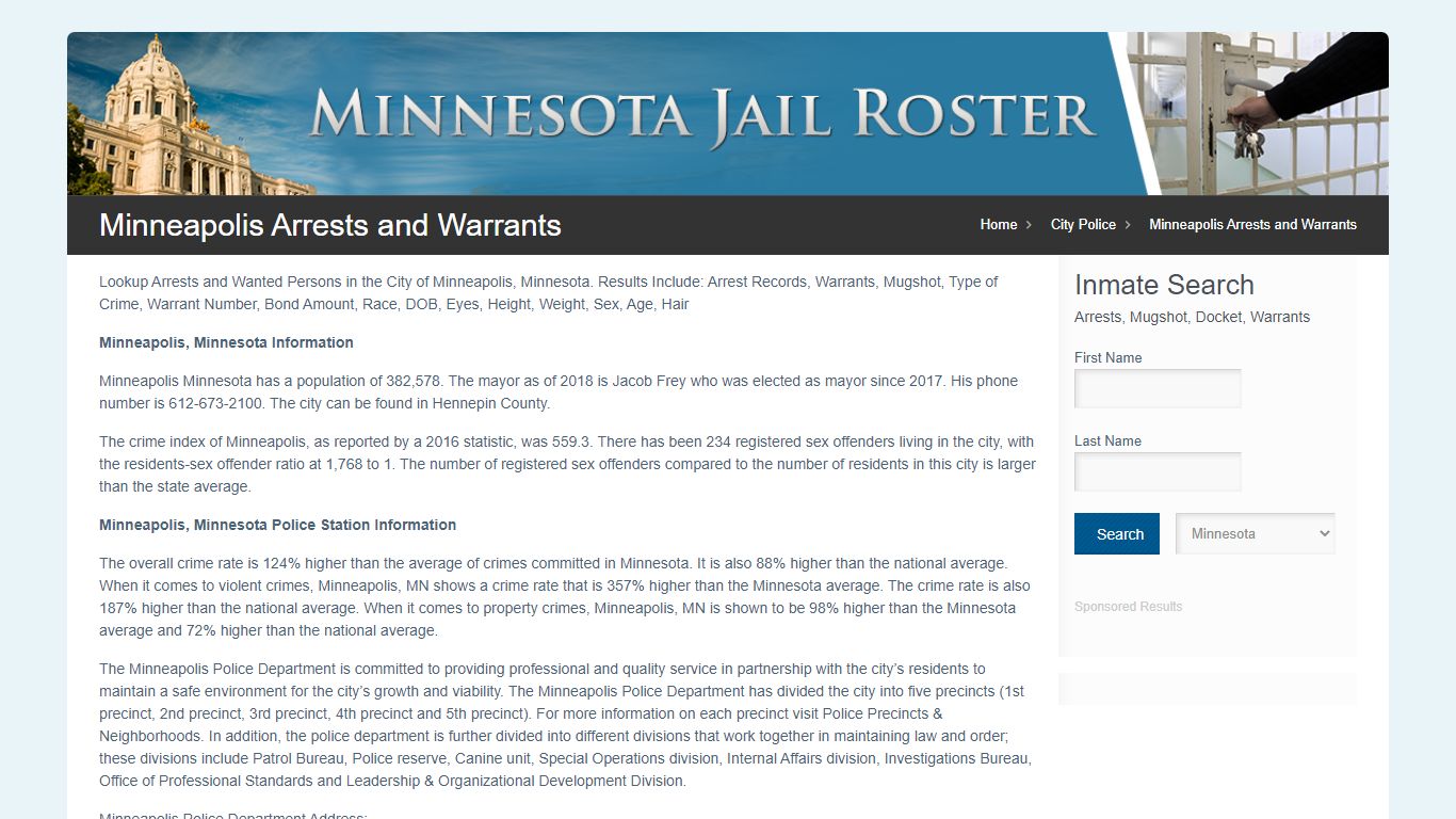 Minneapolis Arrests and Warrants | Jail Roster Search